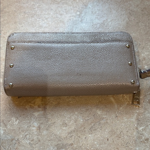 Coach Metallic Silver Studded Wallet - Picture 3 of 14